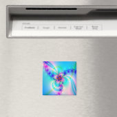 Hübsche rosa Fraktalblume Magnet (In Situ (Geschirrspüler))