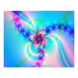 Hübsche rosa fraktale Blume Fotodruck