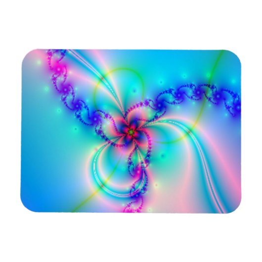Hübsche rosa fraktale Blume Magnet (Horizontal)
