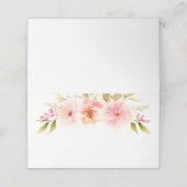Hübsche Rosa Frühlingswasser Blume Hochzeit Platzkarte (Außenseite Aufgefaltet)