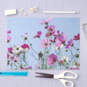 Hübsche rosa Frühlingswiesenblumen Seidenpapier (Handwerk)