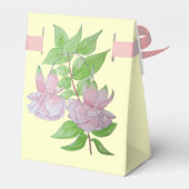 hübsche, rosa Fuchia-Blume und Blumenblätter Geschenkschachtel (Rückseite)