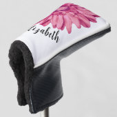 Hübsche rosa Gänseblümchen-Blume mit individuellem Golf Headcover (3/4 Vorderseite)