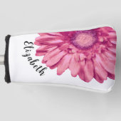 Hübsche rosa Gänseblümchen-Blume mit individuellem Golf Headcover (Vorderseite)