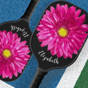 Hübsche rosa Gänseblümchen-Blume mit individuellem Pickleball Schläger