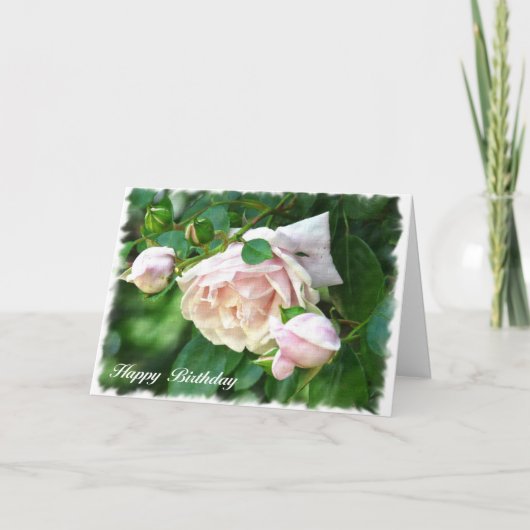 Hübsche Rosa Geburtstagskarte (mit Vers) Karte (Vorderseite)
