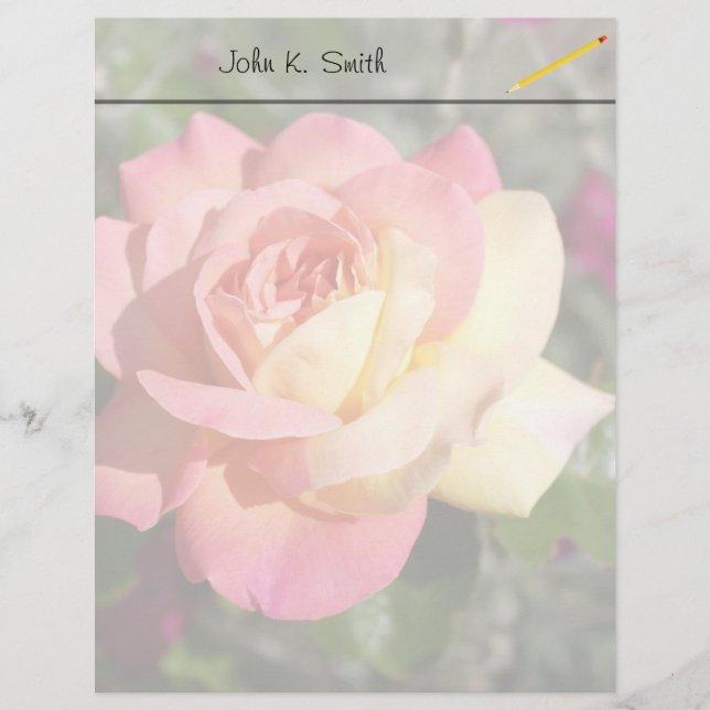 Hübsche rosa-gelbe Blume, kundenspezifisch (Vorderseite)