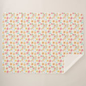 Hübsche rosa gelbe Watercolor-Blumen Sherpadecke (Vorderseite (Horizontal))