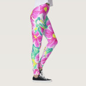 Hübsche rosa gelbe weiße u. grüne BlumenLeggings Leggings (Rechts)