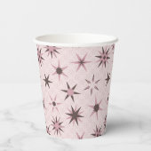 Hübsche rosa Geo-Sterne - Muster. Pappbecher (Rückseite)
