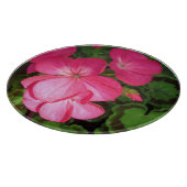Hübsche Rosa Geranium-Blume mit Waterdropp-Foto Schneidebrett (Ecke)