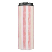 Hübsche rosa gestreifte Rosen Blumen Thermosbecher (Rückseite)