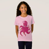 Hübsche rosa Girly Krake T-Shirt (Vorne ganz)