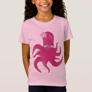 Hübsche rosa Girly Krake T-Shirt
