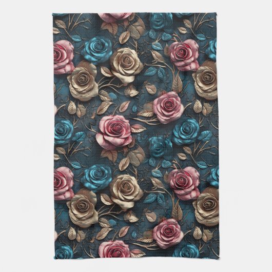 Hübsche Rosa-Gold-Rose Geschirrtuch (Vertikal)