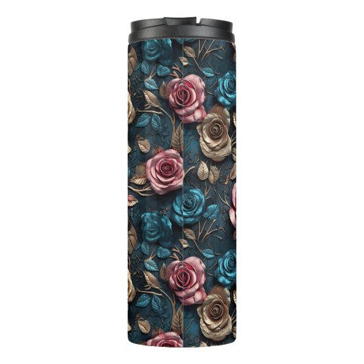 Hübsche Rosa-Gold-Rose Thermosbecher (Rückseite)