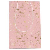 Hübsche Rosa-Gold-Speck Mittlere Geschenktüte (Vorderseite)