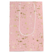 Hübsche Rosa-Gold-Speck Mittlere Geschenktüte (Rückseite)