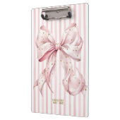 Hübsche rosa goldene Konfetti-Schleife Klemmbrett (Links)