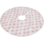 Hübsche rosa goldene Quadrate Weihnachten Polyester Weihnachtsbaumdecke (Schrägansicht)