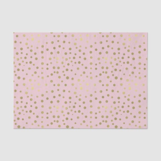 Hübsche rosa Goldfetti-Punkte Seidenpapier (Vorderseite)