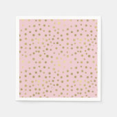 Hübsche rosa Goldfetti-Punkte Serviette (Vorderseite)