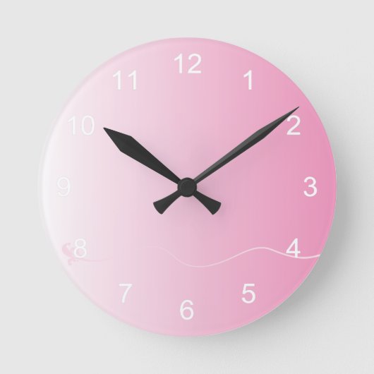 Hübsche rosa Gradient Runde Wanduhr (Vorderseite)
