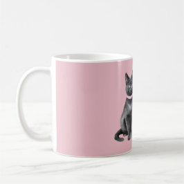 Hübsche rosa graue Katze Kaffeetasse