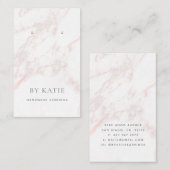 Hübsche rosa graue Marmorwurfkarte Visitenkarte (Vorne/Hinten)
