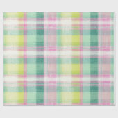 Hübsche rosa grüne Karierte Imitate Webtextur auss Geschenkpapier (Flach)