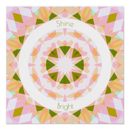 Hübsche Rosa Grüne Shine Helle Star Dopamin Dekora Poster (Vorderseite)