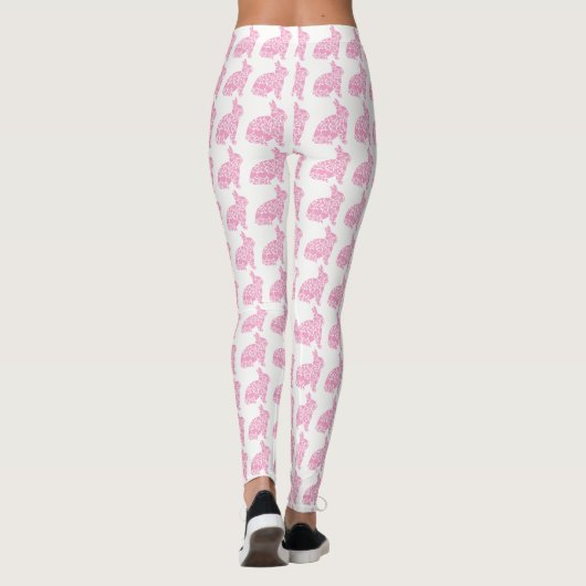 Hübsche rosa Häschen Ostern Leggings (Rückseite)