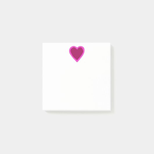 Hübsche rosa Herz-Post-Itanmerkungen Post-it Klebezettel (Vorderseite)