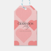 Hübsche rosa Herzen Abschlussfeier Geschenkanhänger (Vorderseite)