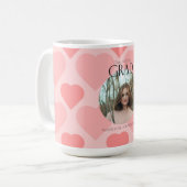 Hübsche rosa Herzen Abschlussfeier Kaffeetasse (Vorderseite Links)