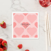 Hübsche rosa Herzen Abschlussfeier Serviette (Beispiel)