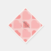 Hübsche rosa Herzen Abschlussfeier Serviette (Ecke)