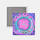 Hübsche rosa Herzen beruhigen Trendy Moderner Spaß Magnet (Vorderseite/Rückseite)