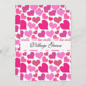 Hübsche rosa Herzen für Bachelorette oder Braut Einladung (Vorne/Hinten)