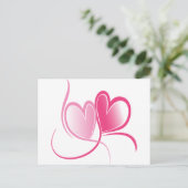 Hübsche rosa Herzen Postkarte (Stehend Vorderseite)