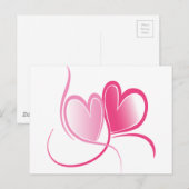 Hübsche rosa Herzen Postkarte (Vorne/Hinten)