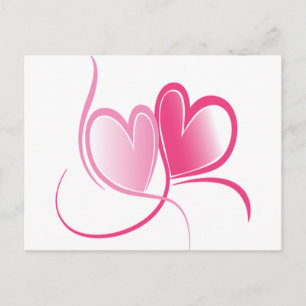 Hübsche rosa Herzen Postkarte