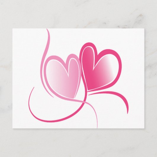 Hübsche rosa Herzen Postkarte (Vorderseite)