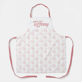 Hübsche rosa Herzen Schürze (Vorderseite)