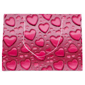 Hübsche rosa, herzenförmige Wassertropfen - Gesche Große Geschenktüte (Vorderseite)