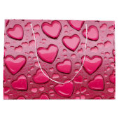 Hübsche rosa, herzenförmige Wassertropfen - Gesche Große Geschenktüte (Rückseite)
