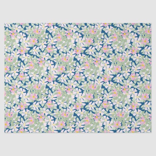 Hübsche, rosa Hundehunde-Rose auf dem Deep Blue Ti Seidenpapier (Vorderseite)