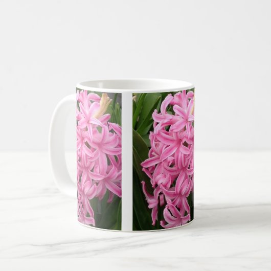 Hübsche rosa Hyazinthen Blume 3 Tasse (Vorderseite Links)
