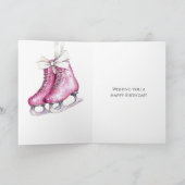 Hübsche Rosa Ice Skate Geburtstag Karte (Innenseite)