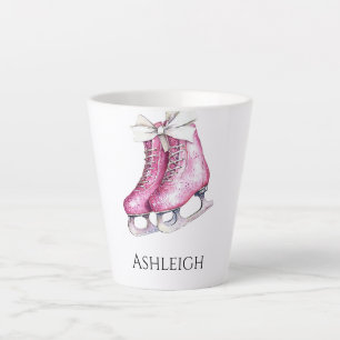 Hübsche Rosa Ice Skate Weihnachten Milchtasse